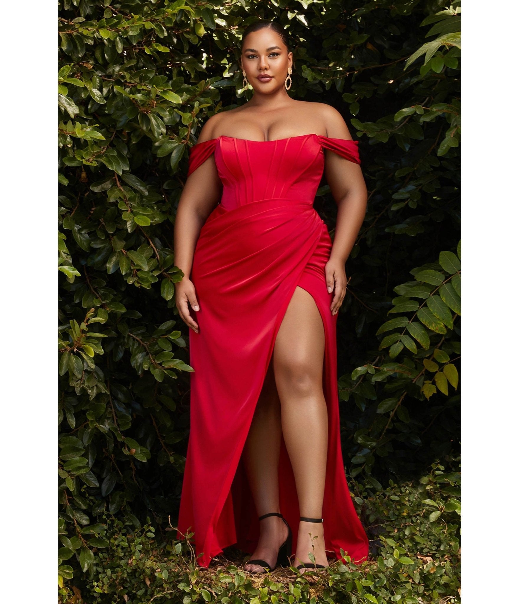 red formal dress for plus size